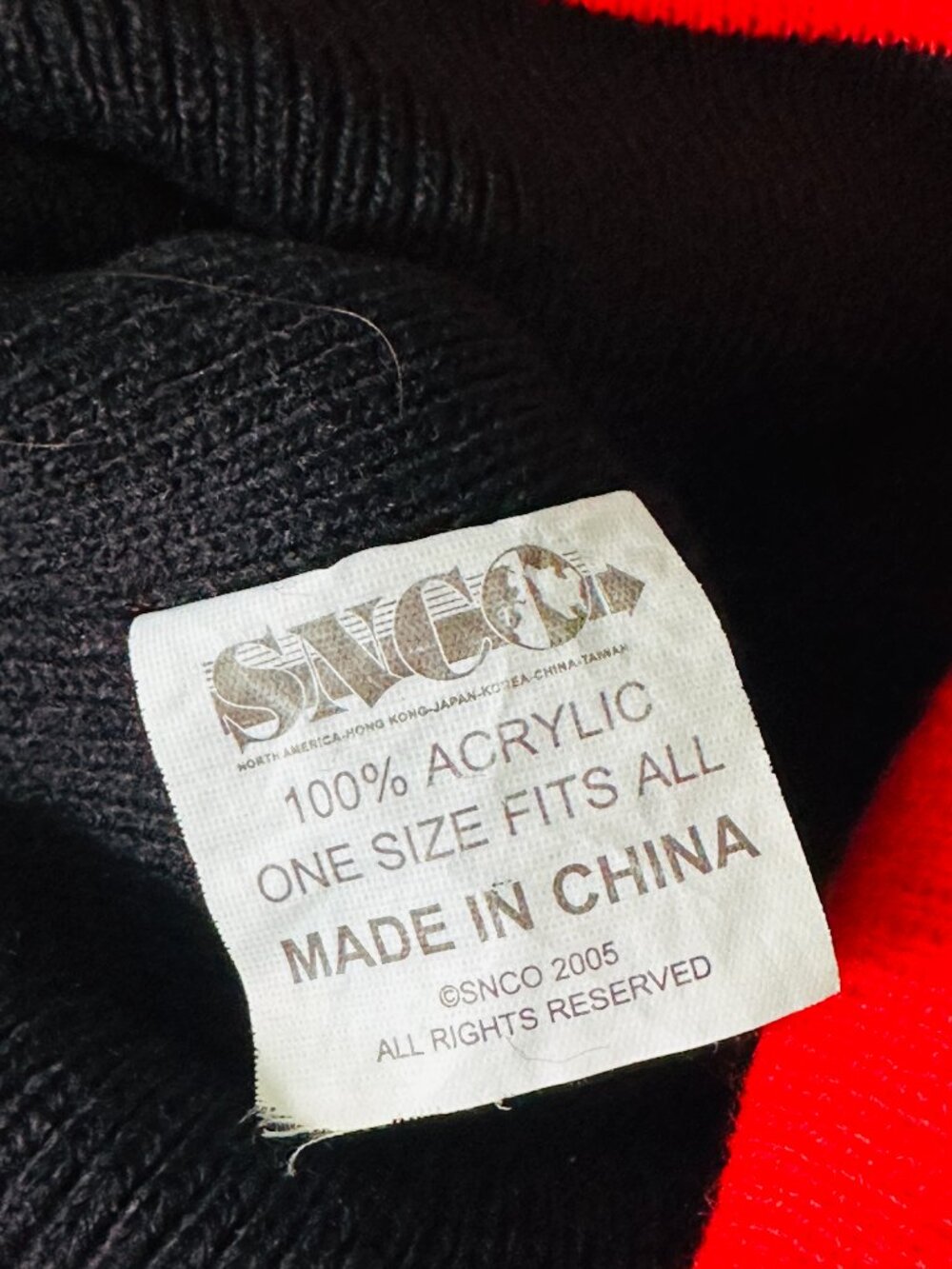 California Republic Knit Beanie Hat Pom Pom Excellent Without Tags SNCO 2005 vtg - Picture 3 of 3